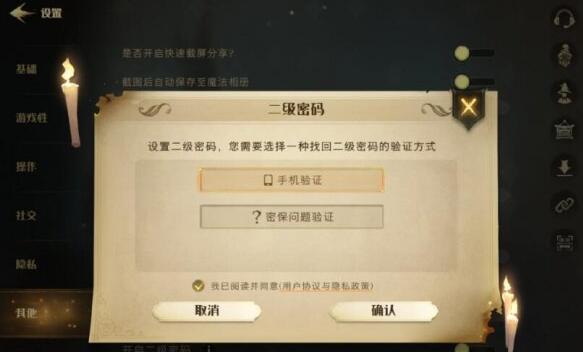 哈利波特魔法觉醒二级密码怎么改2